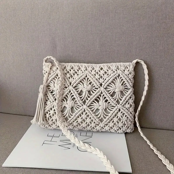 Macrame Crossbody Purse - Picture 2 of 9